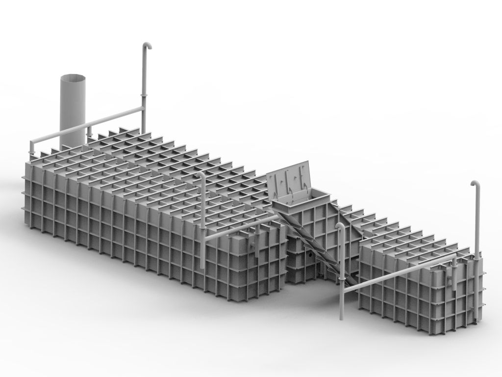 Jaytra STRATA-8 underground shelter &mdash; modular series engineering model for 4&ndash;8 persons